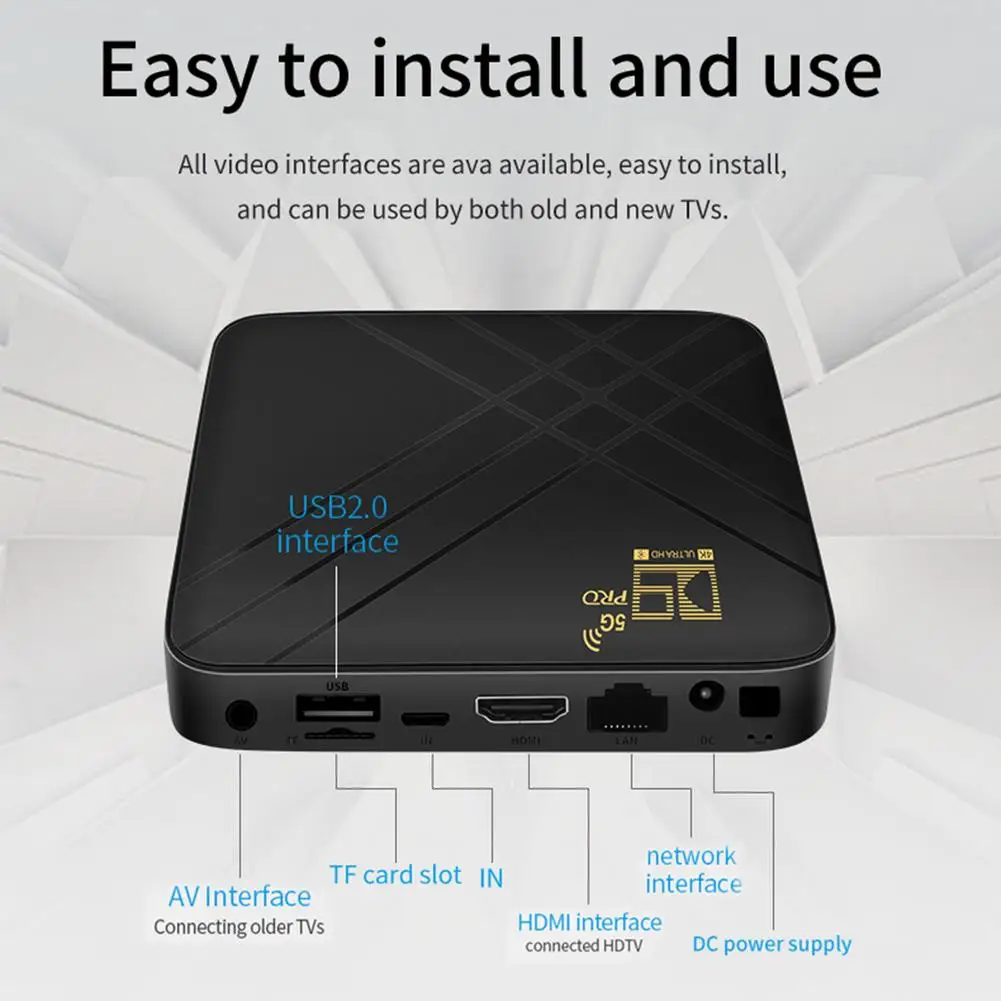 ТВ-приставка D9 PRO 2 4 ГГц/телефон Android 10 0 ARM Cortex-A53 Wi-Fi 4K голосовой помощник 1080P USB2.0 -