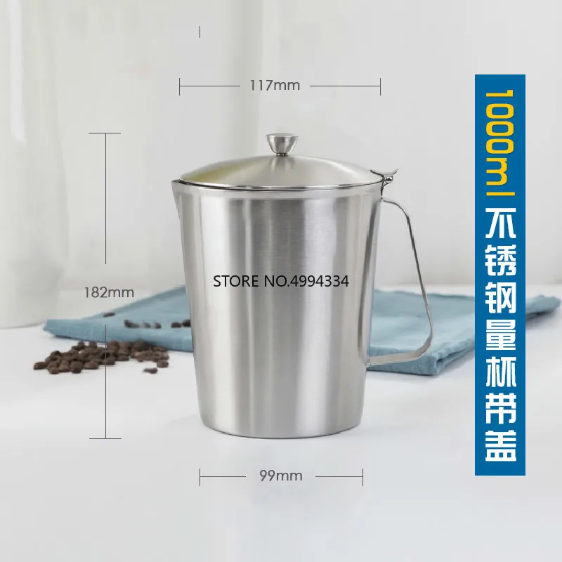 Лабораторный стакан из нержавеющей стали с крышкой 1 шт. 500 мл 700 1000 1500 2000 мерные