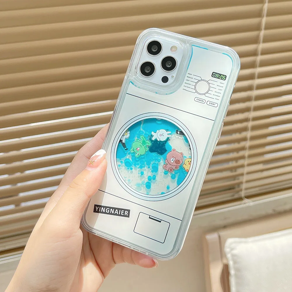 Чехол для телефона с милой куклой в стиральной машине iPhone 13 14ProMax XSMAX 11 ProMax XR XS 7 8 PluIs