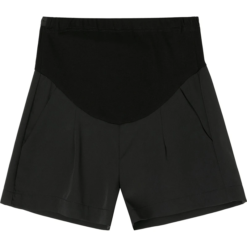 

205# Summer Thin Soft Ice Silk Feel Maternity Hot Shorts Elastic Waist Belly Wide Leg Loose Shorts Clothes for Pregnant Women