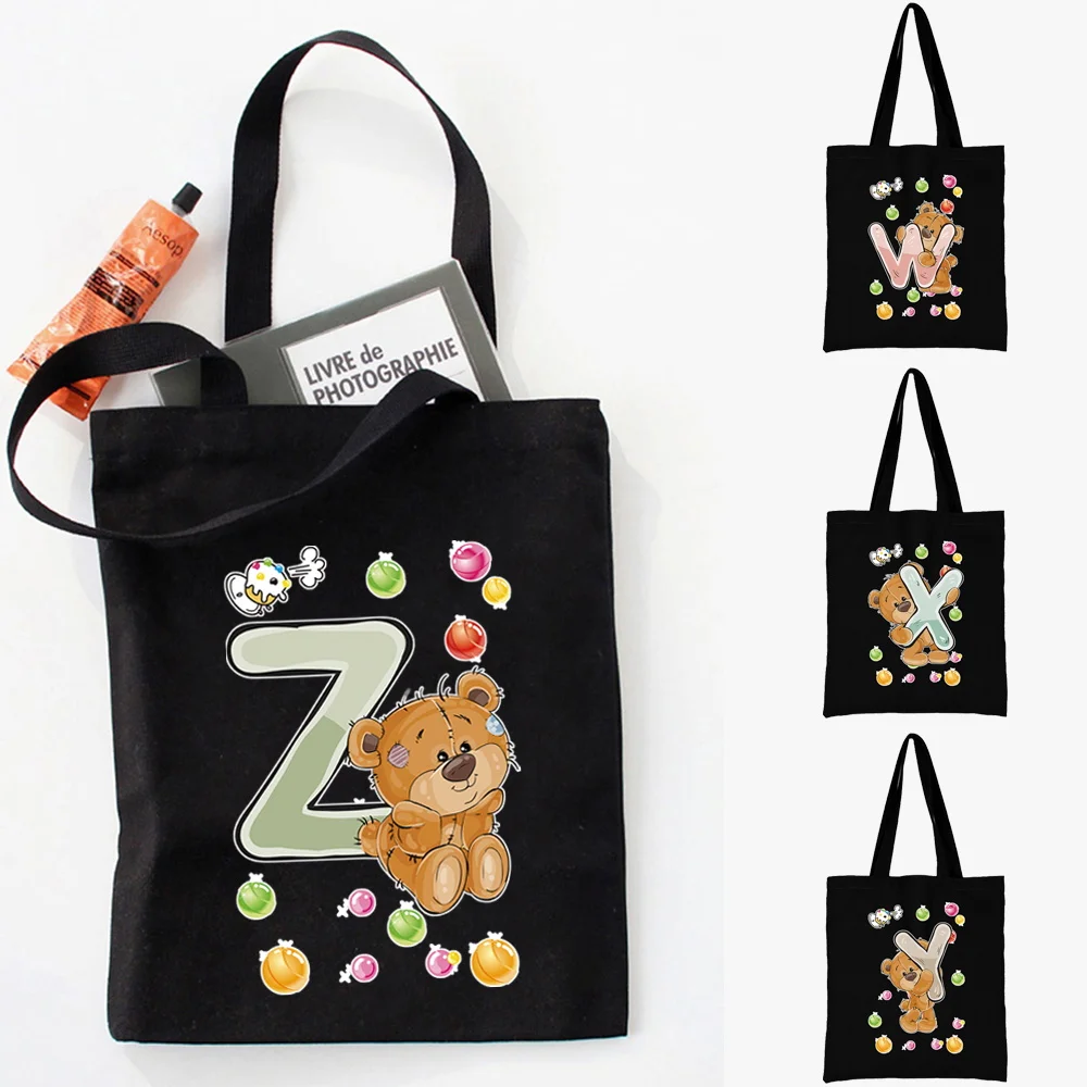 

Shopping Bag Ladies 26 Letters Harajuku Style Portable Messenger Shoulder Bags Environmentally Friendly Washable