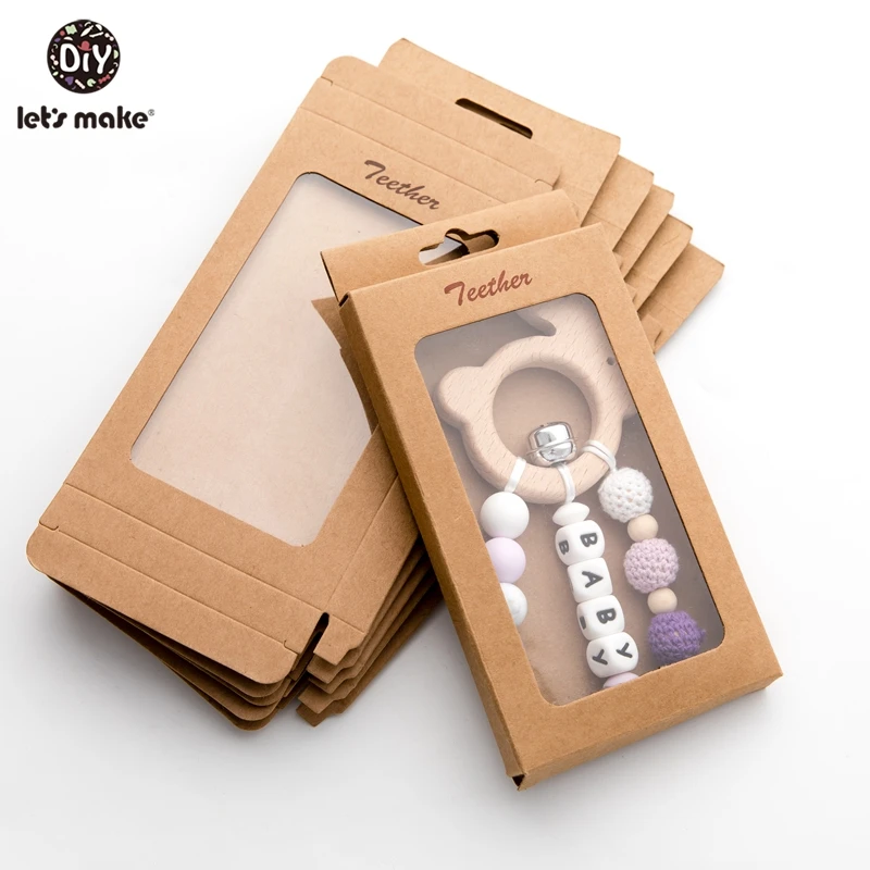 Давайте изготовим упаковочную коробку для детских подарков, 100 шт, крафт-бумага, Свадебная Упаковка, ювелирные изделия, поставка, кулоны, аксессуары, коробка