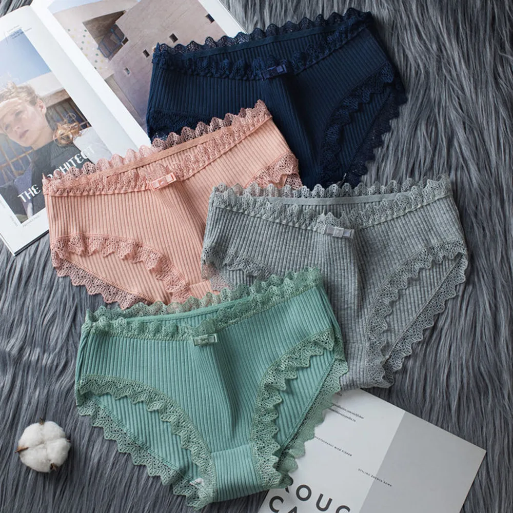 

6 Solid Color Panties Women's Comfortable Cotton Women's Underwear Low Waist Ureathable Women's Large Size Briefs High Quality