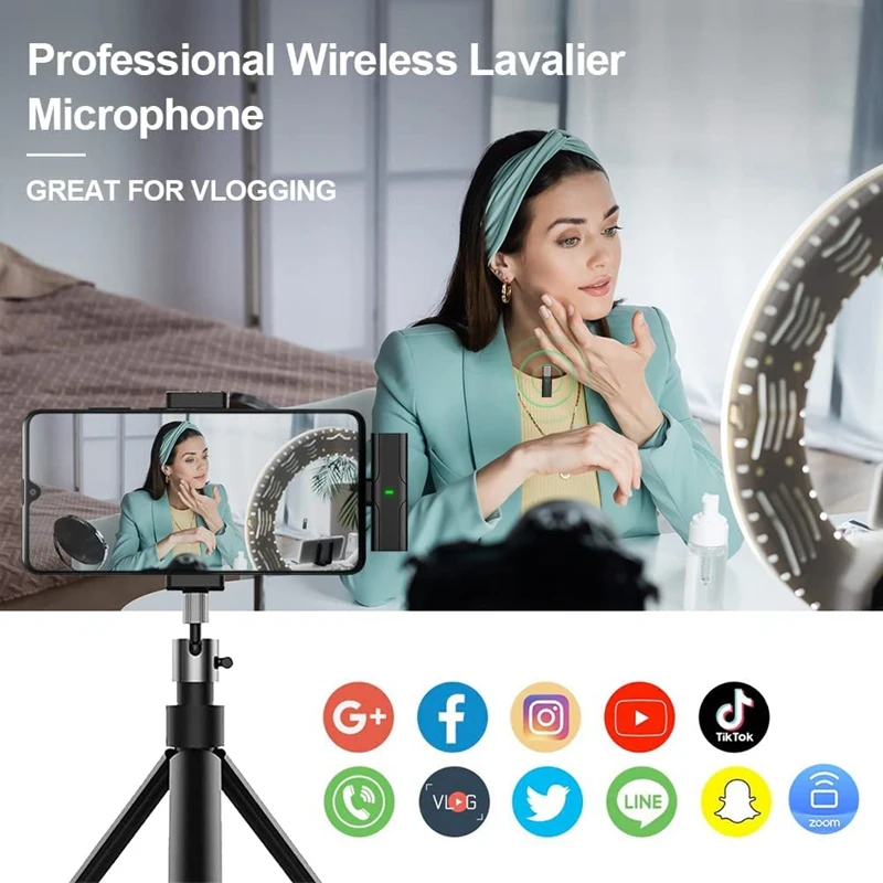 Wireless Lavalier Microphone for Type-C Interface Video Recording Plug-Play Mini Lapel Clip on Mic Live/Interview | Электроника