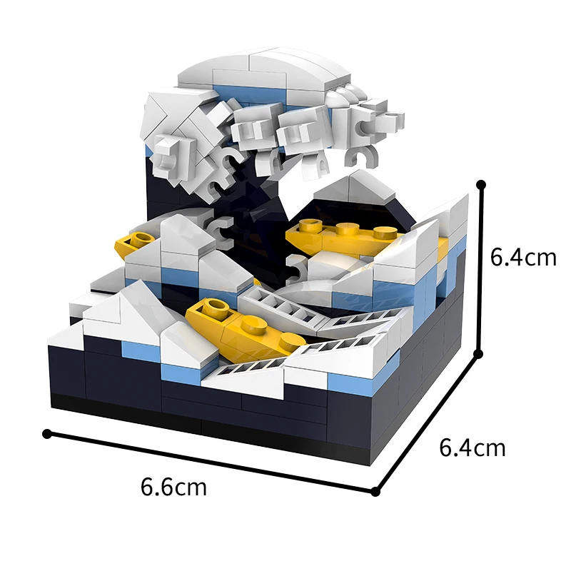 

MOC Famous Paintings Kanagawa Building Blocks Pixel Art Surfing Picture Idea Assemble Bricks Toys For Children Kid Birthday Gift