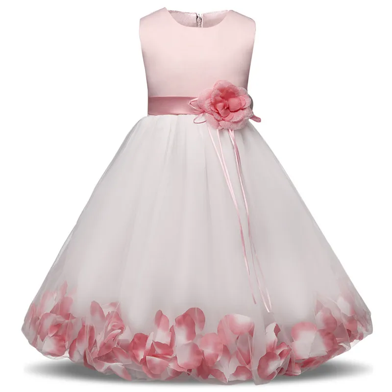 

Elegant Flower Girl Dress For Pageant Party Wedding Tulle Outfits For Girls Chlidren's Costume Teenager Floral Prom Gown For 10T