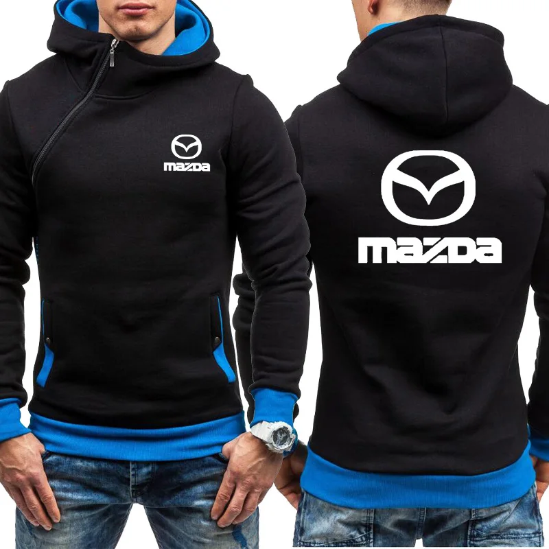 

Mazda Car Logo Printing Spring Autumn The New Fashion Casual Men's Hoodie Cotton High Quality Men's Oblique Chain Sweatshirt