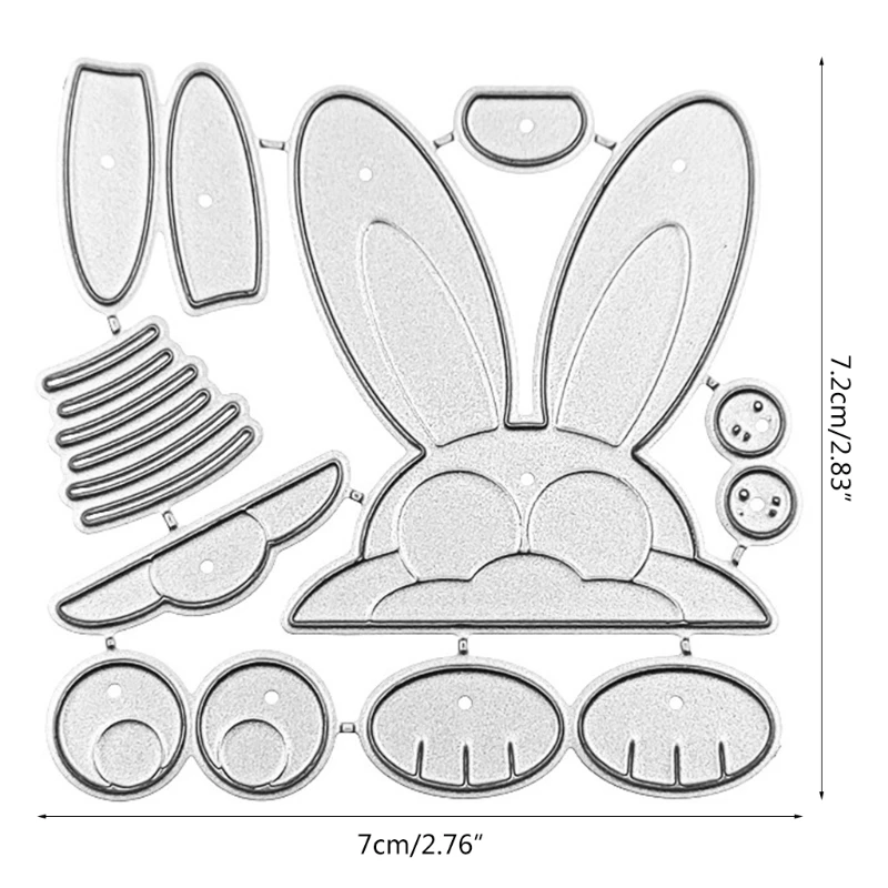 Пасхальный кролик головы металлический Трафаретный вырубной штамп Скрапбукинг