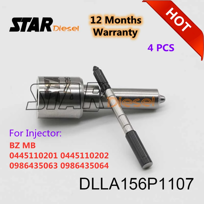 

4 шт. DLLA156P1107 DLLA 156 P 1107 распылитель сопла DLLA 156 P 1107 для BZ MB 0445110201 0445110202 0986435063 0986435064