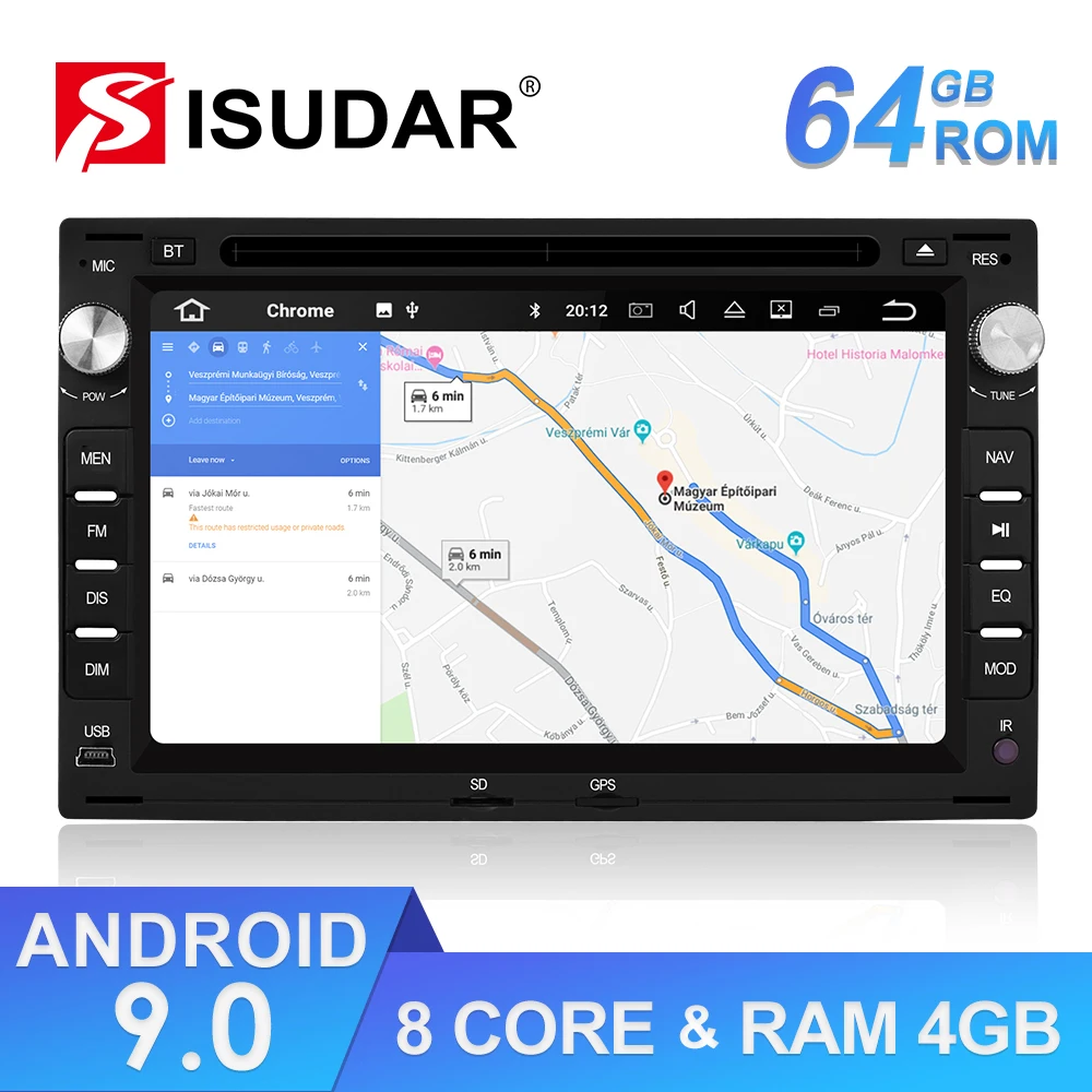 Isudar Android 9 Авто Радио 2 Din для VW/Volkswagen/Passat/Golf/Skoda Octa Core ram 4 Гб rom 64 ГБ Автомобильный мультимедийный dvd-плеер DSP