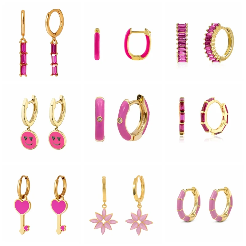 

Женские серьги-кольца из серебра 925 пробы, с эмалью