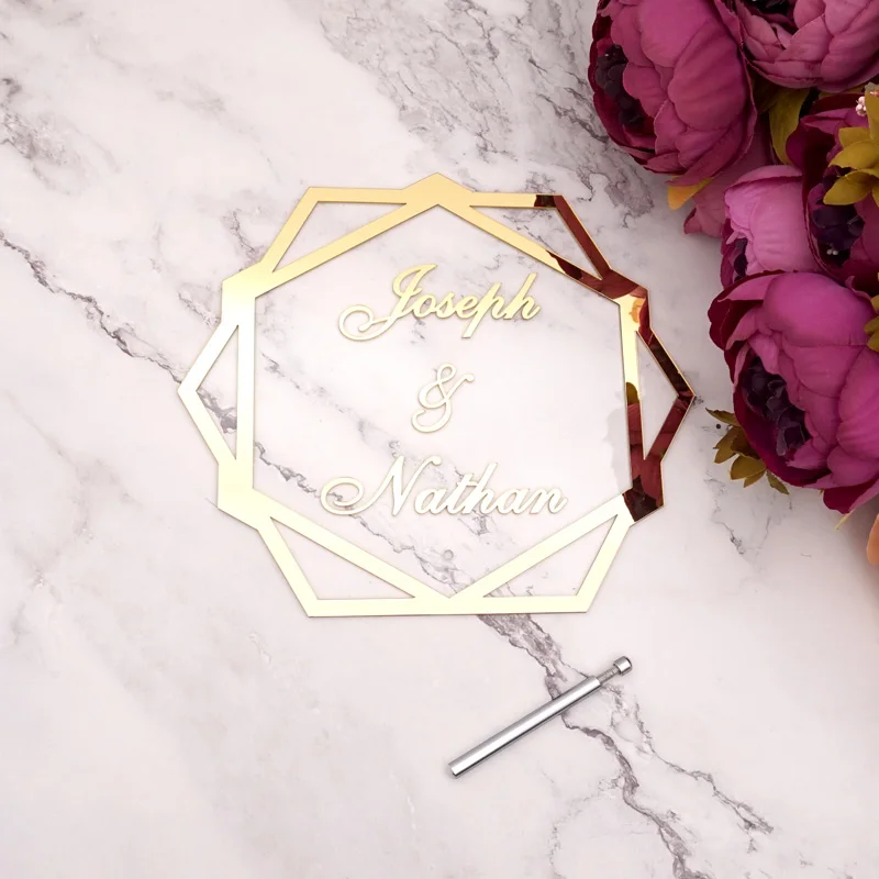Акриловый стол с шестигранной подставкой индивидуальное свадебное имя