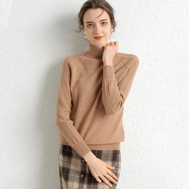 100% Merino Wool Cashmere Sweater Women Turtleneck Women's Knitted Winter For Warm Sweaters Female 2021 | Женская одежда