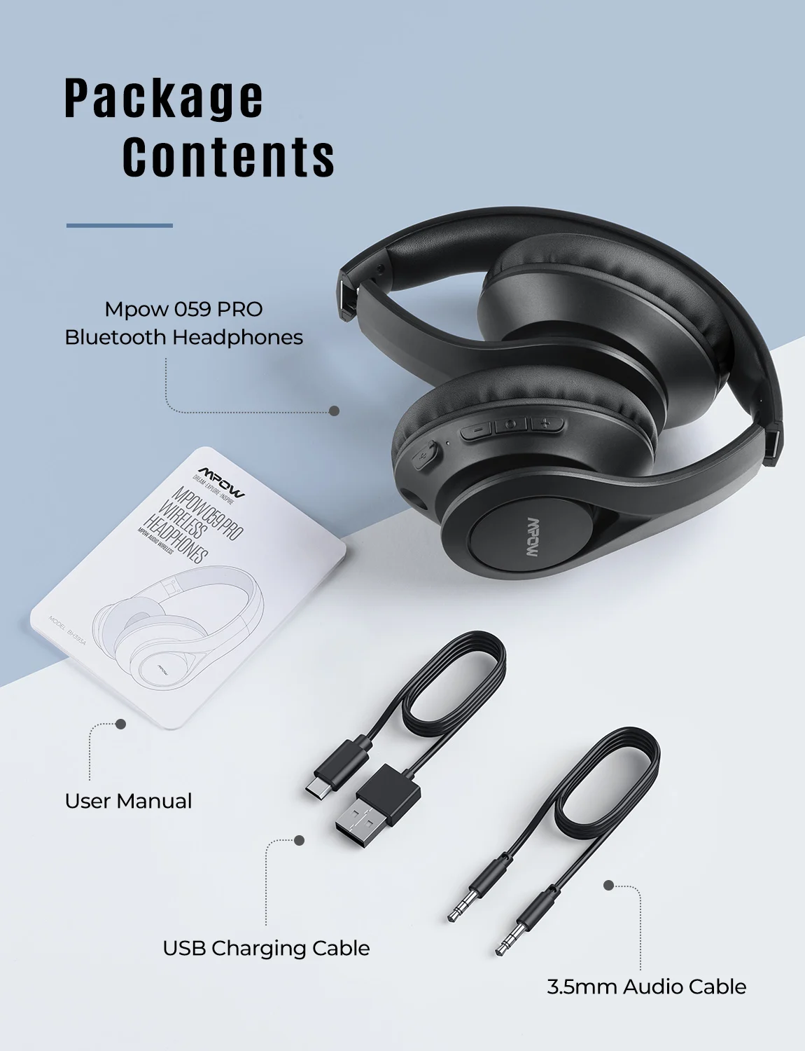 Mpow 059 Pro/Lite Bluetooth наушники 60Hrs Беспроводной ведущих 5 0 гарнитура CVC6.0 микрофоном и Hi