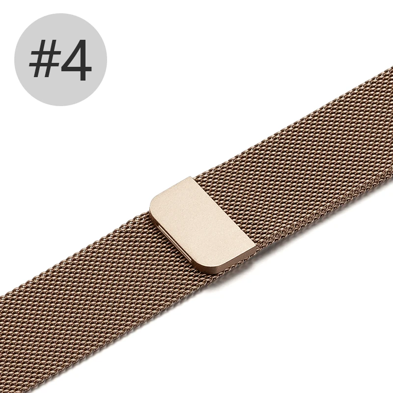 4 Миланская петля, ремешок для наручных часов Apple watch Series 4/3/2/1 Замена наручных часов iWatch, ремешок полосы Магнитная Нержавеющая сталь ремешок LM82001 - Цвет ремешка: 4