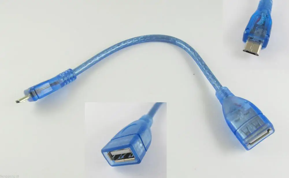 

1pcs Blue Micro 5 Pin USB B Male Plug to USB 2.0 A Female Host OTG Data Adapter Cable 20cm
