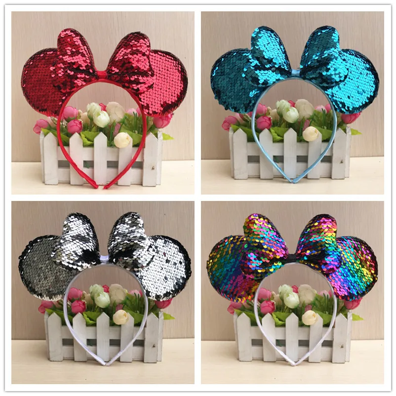 Аксессуары для волос Navidad Bling bling Shining Bowknot Minnie Ears детей мальчиков празднования дня