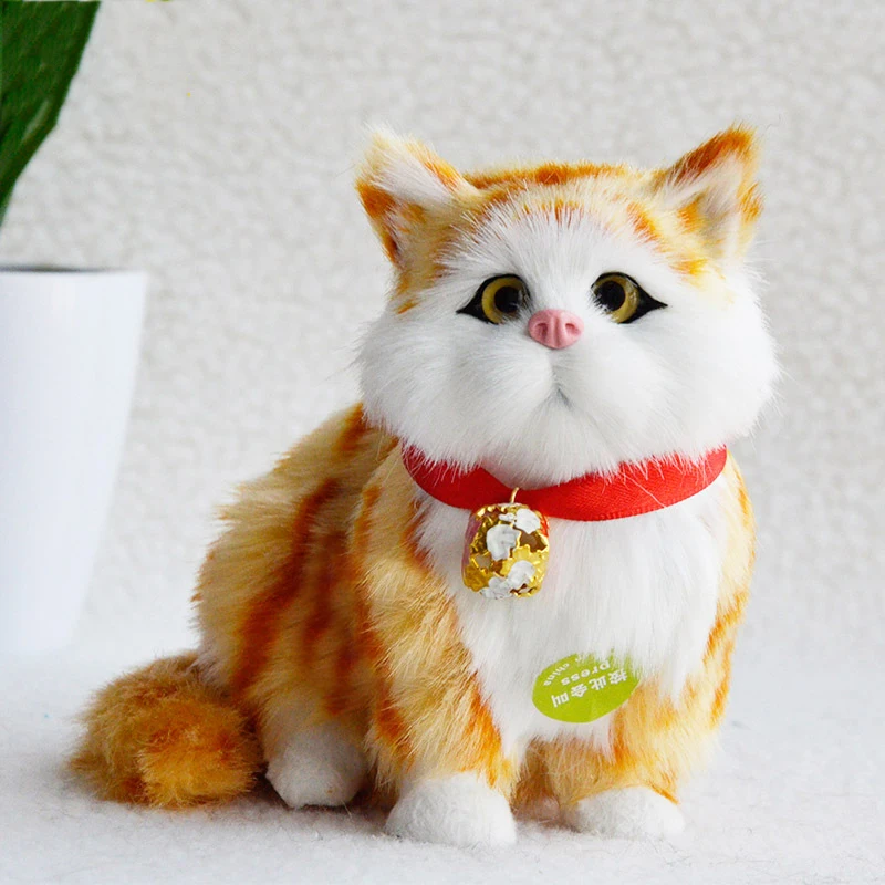 Имитация кота плюшевые домашние животные модель украшение подарок на день