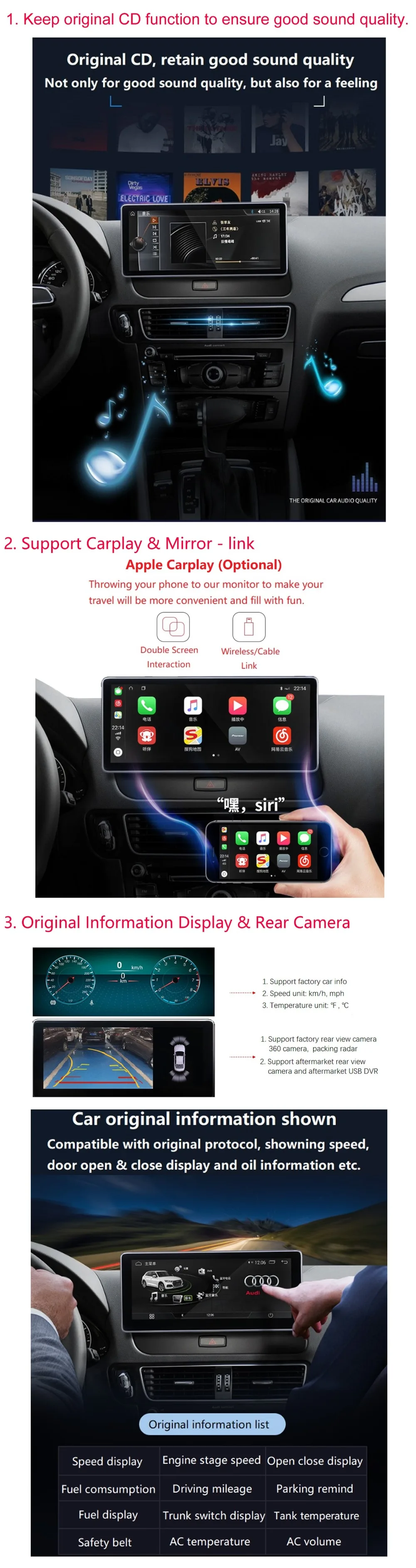 10,2" 4G+ 64G Android жесткий экран для Audi Q5 2009- низкий Config с gps-навигация, радио, стерео Мультимедийный Плеер
