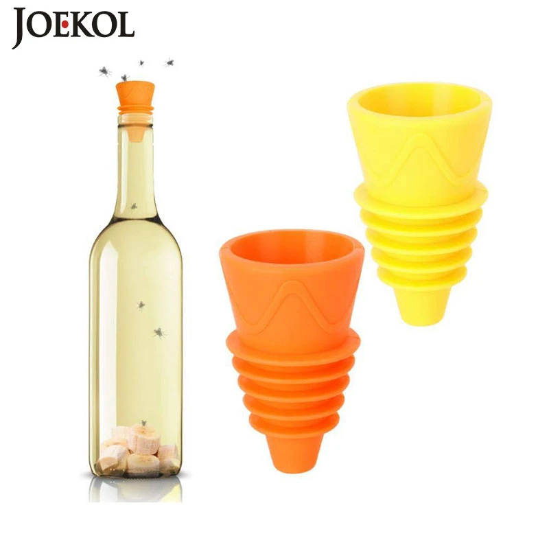 

4PCS Flexible Flies Trap Funnel Reusable Silicone Pest Control Fruit Flies Catcher Killer Home Garden Kitchen Fly trap Fitting