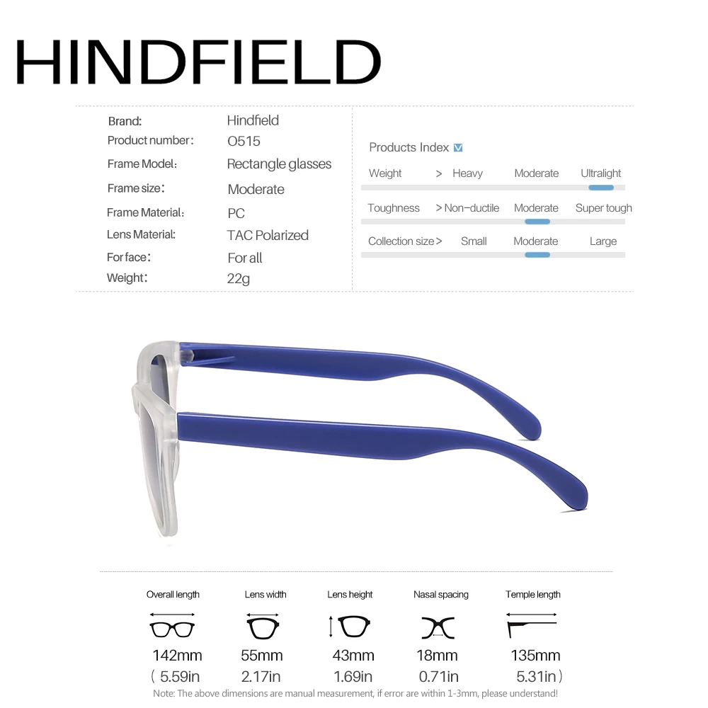 Hindfield, Винтажные Солнцезащитные очки, мужские, поляризационные, водительские очки, высокое качество, классические, мужские, солнцезащитные очки, черные, O515