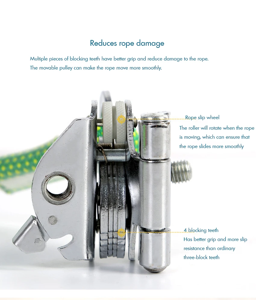 Ручной крючок для захвата веревки с амортизирующим шнурком 60 см подходит 16 мм