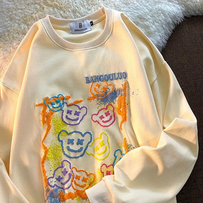 

Hoodies Women Kawaii Cartoon Graphic Hooded Autumn Korean Style Oversized Sweatshirts Harajuku Comfy Thick Pullover