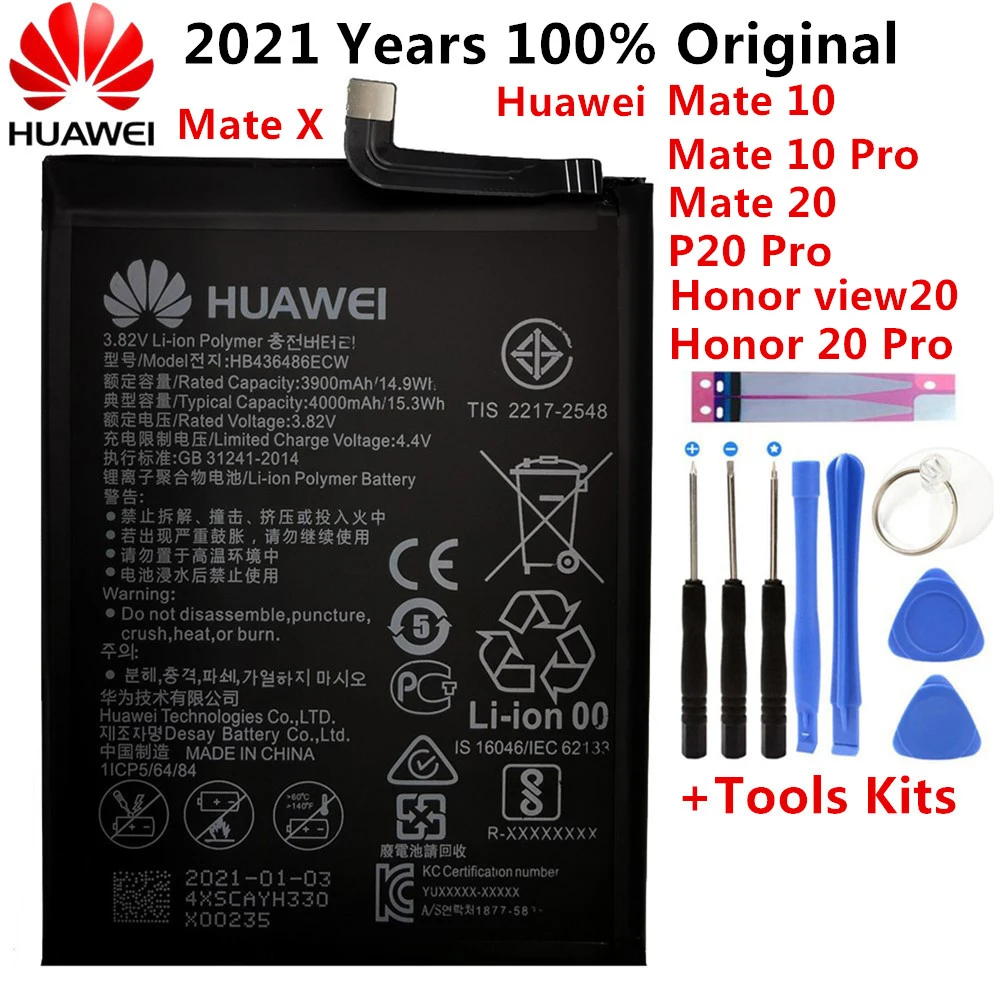 

New 2022 Replacement Phone Battery HB436486ECW 3900mAh for Huawei Mate 10 / 10 Pro Mate 20 P20 Pro Honor V20 Original Batteries