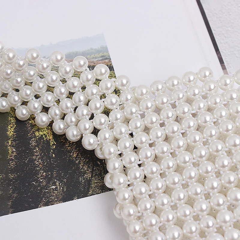 В форме сердца Жемчуг сумка на поясном ремне Для женщин ручной работы широкий