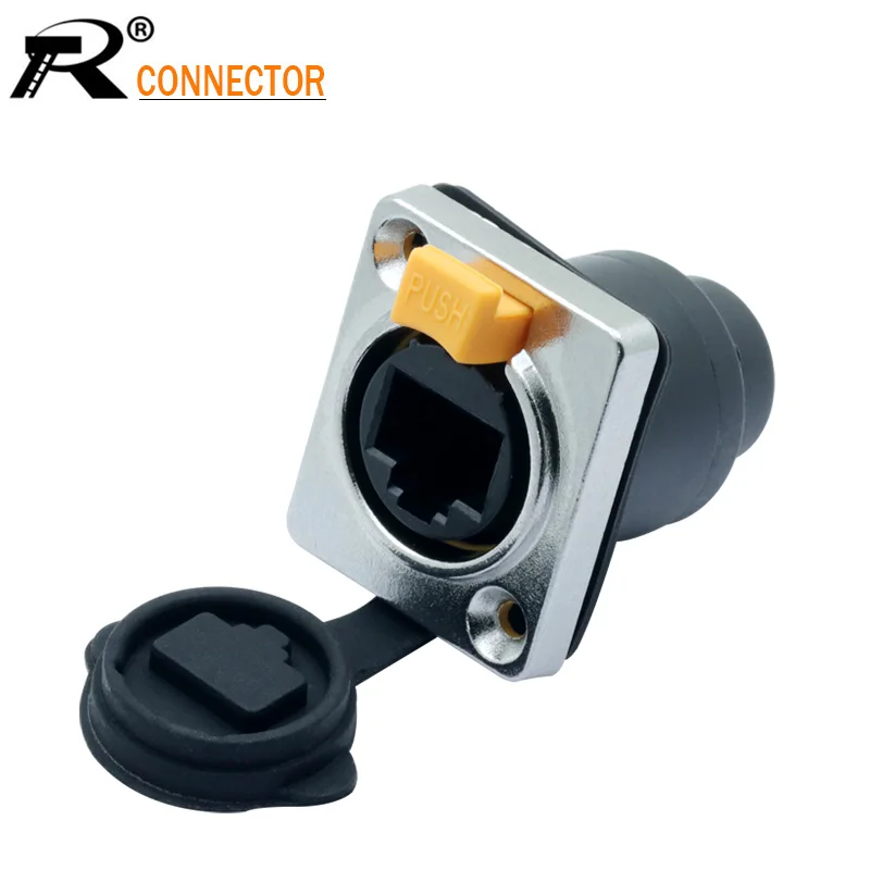 1 шт. RJ45 разъем типа винта CAT5E водонепроницаемый Панель Крепление металлический