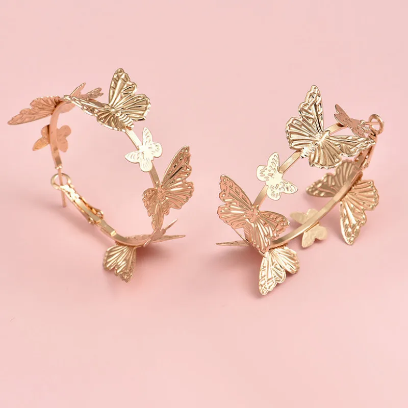 

2021 Jewelry Gifts Women Summer Butterfly Hoop Earrings