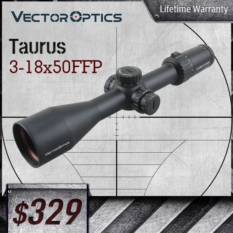 Прицел для телескопа Vector Optics Taurus 3-18x50FFP с башенным замком и освещением сотовый