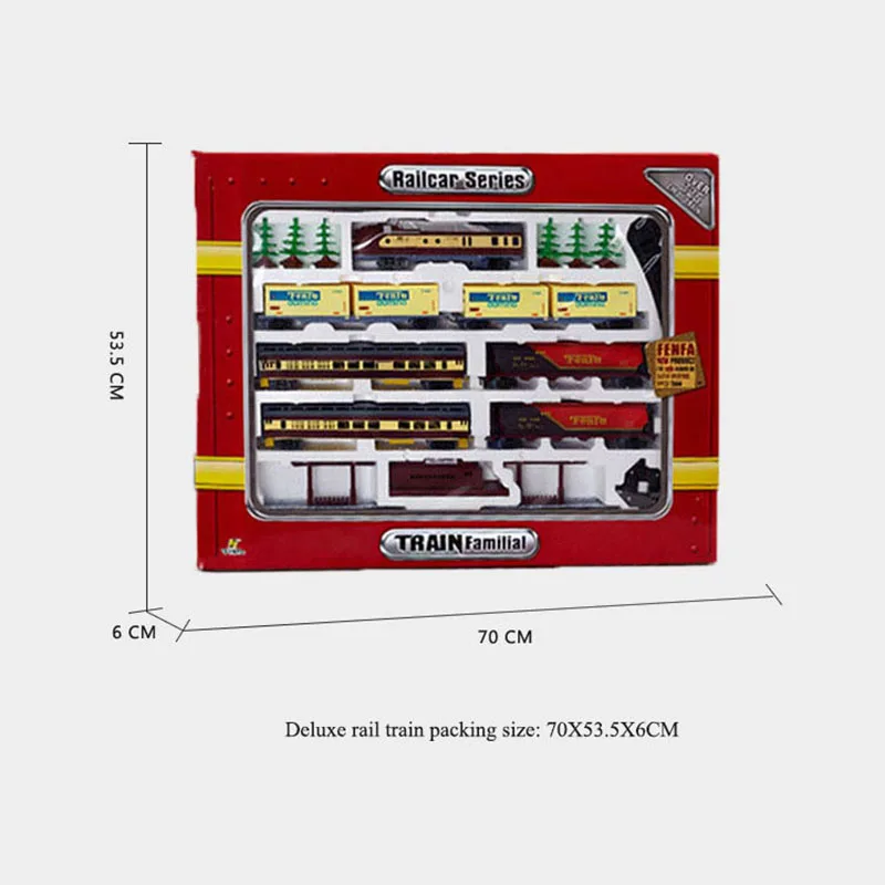 

Classical Electric Light Train Railway Set Fenfa Modern Classical Assembled Music Train Rail Car Simulation Model Car Set Toy