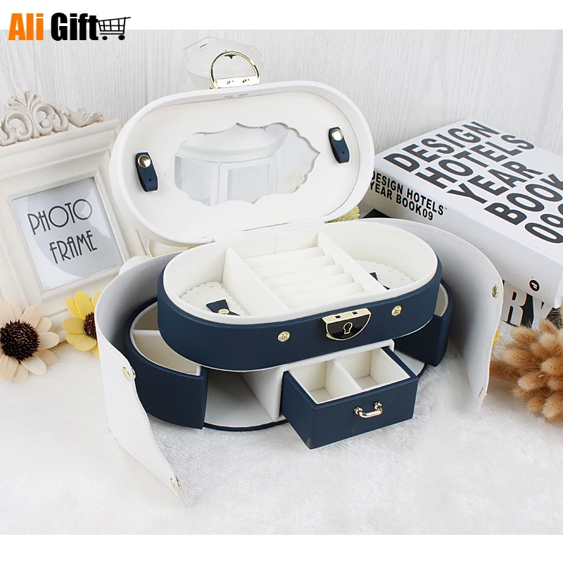 

Butterfly Transparent Double Jewelry Original Simple Jewelry Storage Box Makeup Organizer Multi-function Jewelry Box Gift Women