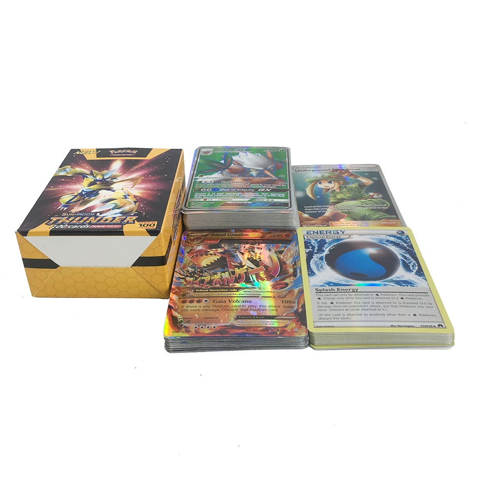 Takara Tomy карточки с покемонами TCG 100 шт. GX Мега тренажер энергетическая крышка флэш-карта Солнце Луна карта коллекционный Подарок детская игрушка