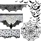 Украшение на Хэллоуин, камин, каминная подстилка, шарф, кружевная скатерть для стола, абажур для паутины, украшение для праздника, вечеринки