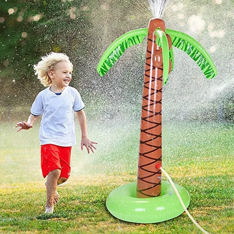 

Water Spray Palm Tree Inflatable 63 Inch Toy Water Spray Toy Outdoor Backyard Children Water Sprayer Coconut Water Spray