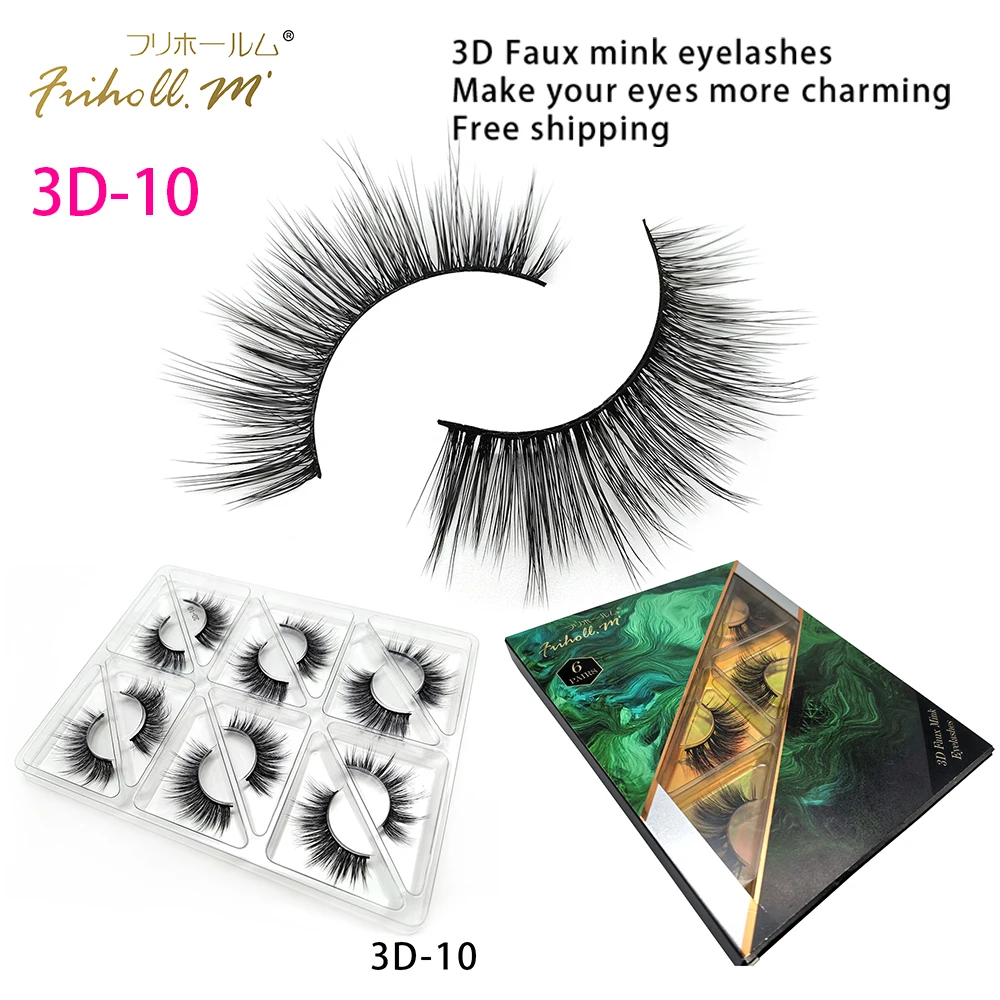 Friholl. m ресницы 6 пар корейские шелковые макияж 8 25 мм 3d синтетические накладные