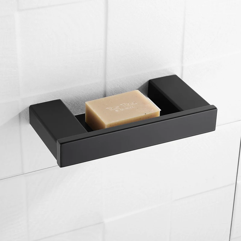 Мыльница черная металлическая мыльница из нержавеющей стали с квадратным