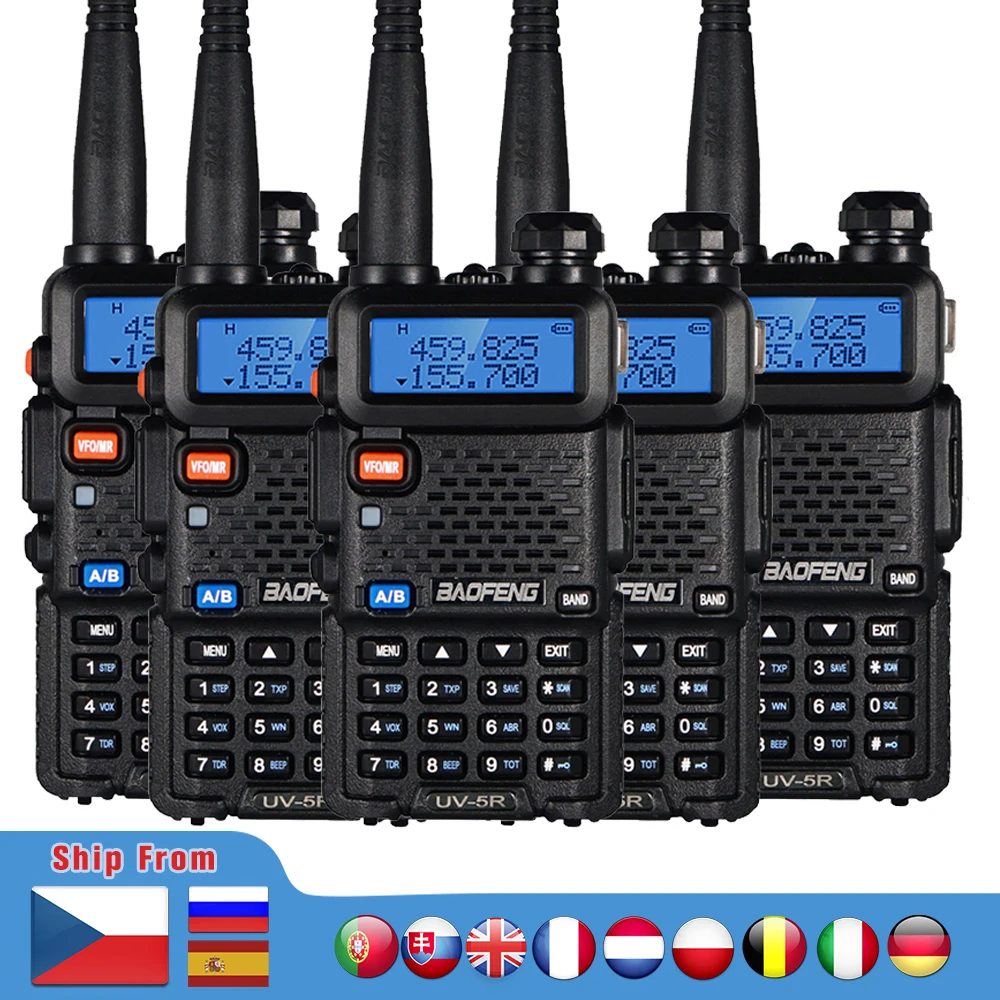 5/6pcs BaoFeng UV-5R Walkie Talkie UV5R Dual Band VHF/UHF FM Transceiver UV 5R Portable Two way Ham CB radio 10KM Transmitter