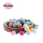 Fkisbox 500 шт. Силиконовые 15 мм круглые свободные бусины детский Прорезыватель для зубов цепочка аксессуары для ухода за зубами жевательный подарок DIY не содержит бисфенола А