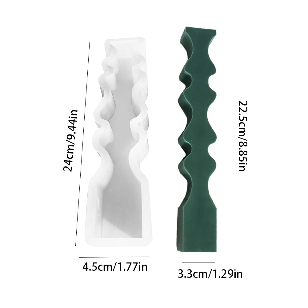 

DIY Candle Pillar Shape Candle Long Wave 3D Soap Mould Cake Decoration Tool Resin Mold For Handmade Gift Soap Candles Mold