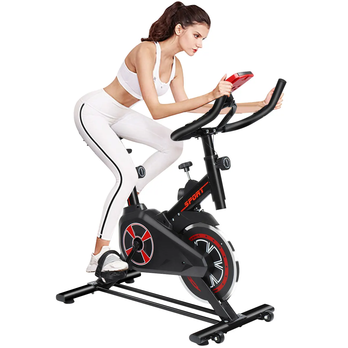 

100kg Indoor Cycling Bikes Exercise Bike with LCD Monitor Ultra-quiet Stationary Bike Weight Loss Fitness Bike Gym Sport Bicycle