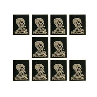 rshczy 10pcslot black and golden skeleton enamel pin for men quit smoking brooch coat bag badges jewelry gift