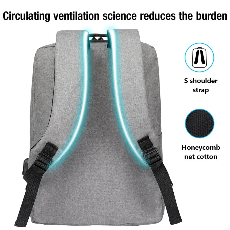 Мужской вместительный рюкзак для ноутбука 15 6 дюйма с USB-зарядкой | Багаж и сумки