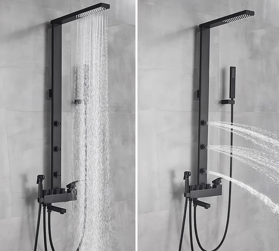 Смеситель для душа с дождевой насадкой кран из латуни ванны душевая панель