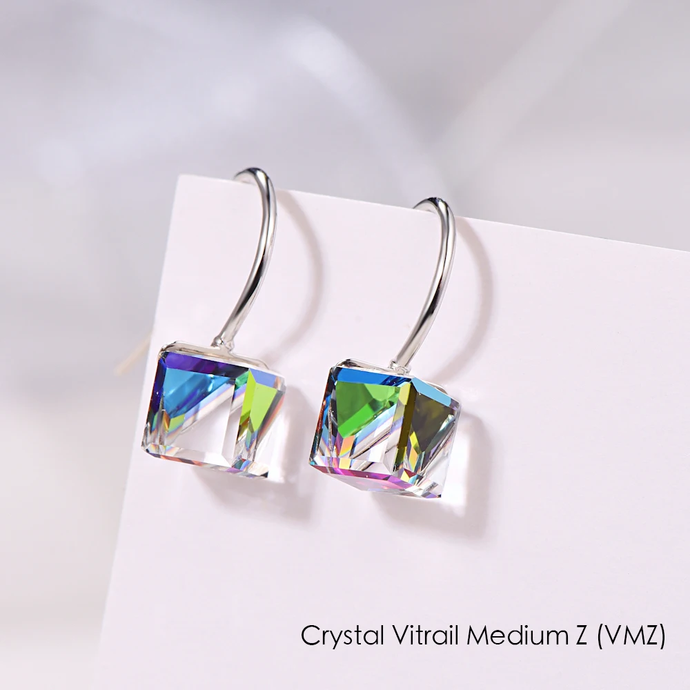 Серьги-капли с кристаллами Swarovski, новинка, модные кубические необычные серьги для пирсинга из камня, свисающие серьги для женщин, ювелирные изделия для свадебной вечеринки, подарок