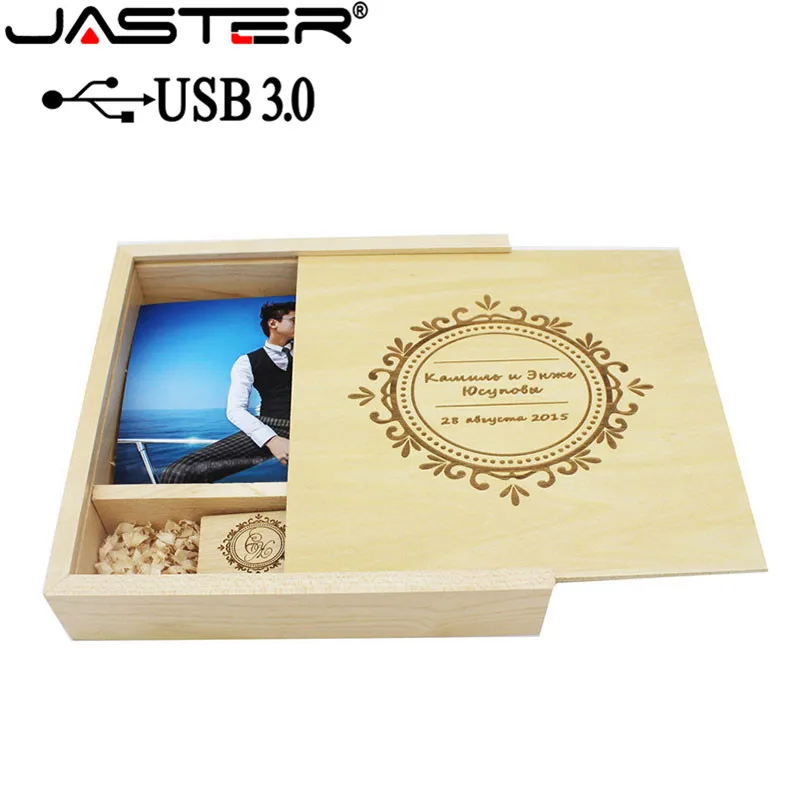 JASTER USB 3 0 фотоальбом дерево + коробка usb флэш накопитель Memory stick флешки 8 ГБ 16