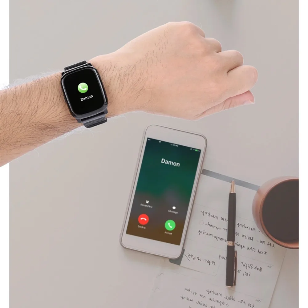 Смарт часы IP67 водонепроницаемые с ремешком на запястье Bluetooth 5 0 смарт для iPhone Xiaomi