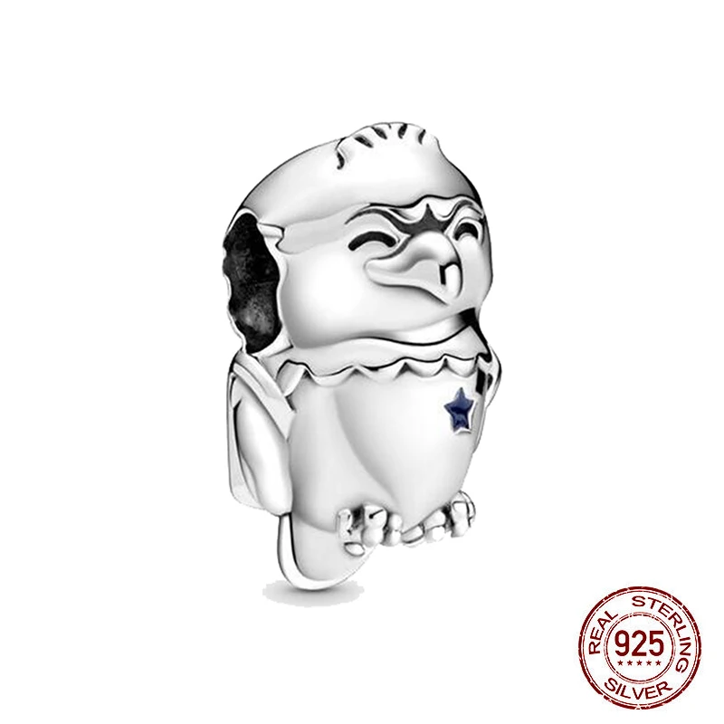 Бриллиантовые серебряные американские облысые бусины амулет Орел подходят для